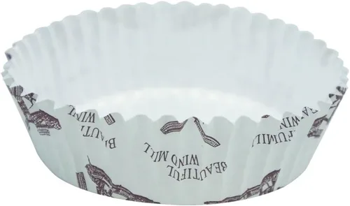 Miniatura 2 de Taza de papel antiadherente desechable con volantes y forma redonda, paquete de 100 (3.5 pulgadas)