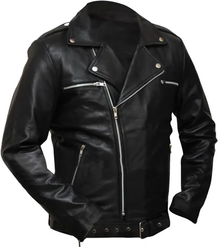 Miniatura 4 de Mens Motorcycle Leather Jacket Black - Real Lambskin Asymmetrical Rider Jacket for Bikers Genuine Leather