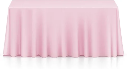 Lann's Linens - Mantel rectangular de tela de poliéster de primera calidad para bodas, banquetes y restaurantes Rosa