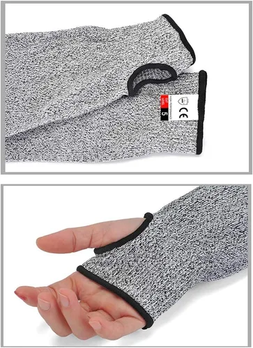 Miniatura 3 de Mangas de brazo resistentes a los cortes, protección de nivel 5, 18 pulgadas, paquete de 2 pares Safety Arm Guards Slash Resistant, Thumb Hole