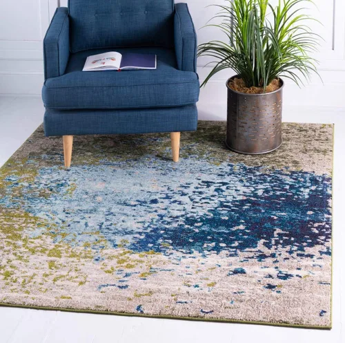 Miniatura 12 de Unique Loom Estrella Collection - Alfombra de área Vella (9' x 12' 2" Rectángulo Azul/Gris)