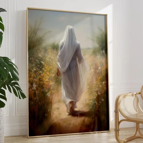Miniatura 8 de Arte de pared de acuarela de Jesús, pintura en lienzo cristiano, imágenes de las Escrituras, decoración de pared, póster con versículos bíblicos