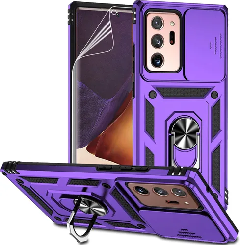 Miniatura 14 de Funda para Samsung Galaxy Note 20 Ultra con cubierta para lente de cámara, protector de pantalla HD, prueba de caídas de grado militar, soporte