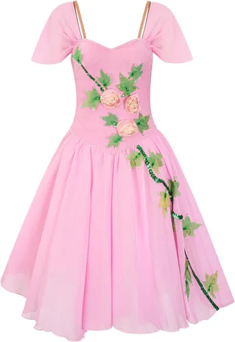 Miniatura 2 de Tutú de ballet de baile de flores para niños, leotardo integrado. Vestidos para niñas Ballet de baile
