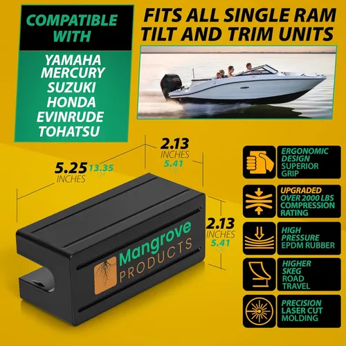 Miniatura 4 de Mangrove Products: Protector de Travesaño en Forma de Cuña, Soporte de Motor Fuera de Borda, Brazo Simple, Accesorios para Barco Pontón