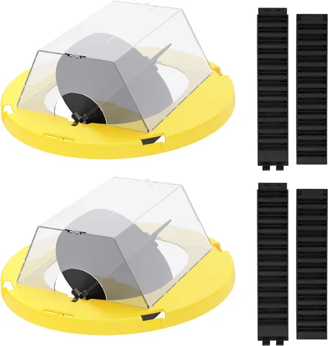 Trampa para ratones, tapa de trampa de cubo para ratón, trampas humanas de reinicio automático, trampa de cubo de ratón transparente de 5 galones