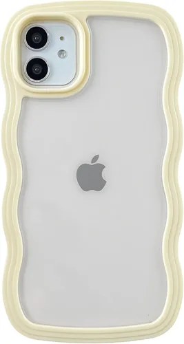 Miniatura 7 de Caseative Funda para iPhone 11, color negro Forma de marco de onda rizada linda a prueba de golpes suave