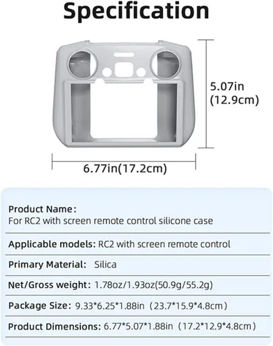 Miniatura 5 de Funda de silicona para DJI Air 3 RC 2 Controller Funda protectora RC Accesorios de control remoto (negro)