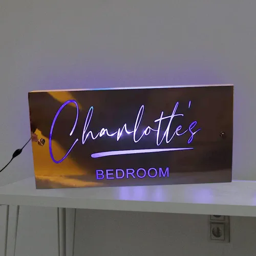 Miniatura 3 de Espejo con nombre personalizado, lámpara colgante de pared, letrero personalizado para arte luz RGB, letreros nocturnos de neón montados, decoración