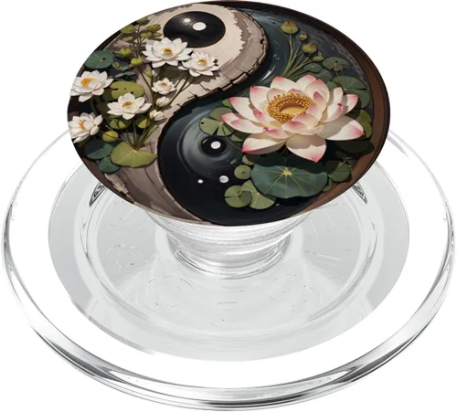 Miniatura 8 de Estanque de flores de loto Yin Yang PopSockets intercambiables PopGrip