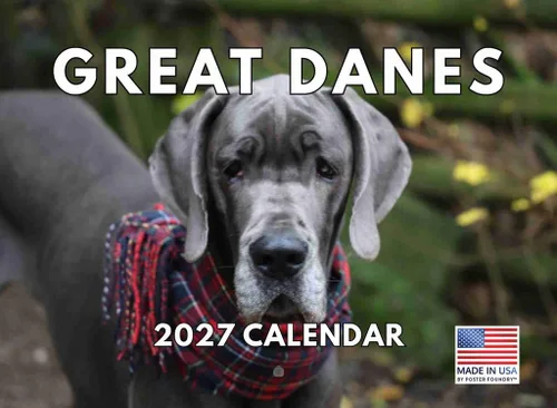 Calendario de pared mensual 2025 Great Dane de 12 meses, fabricado en Estados Unidos