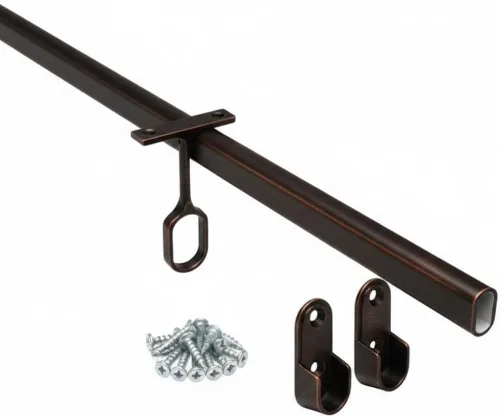 Miniatura 5 de Barra de tubo ovalada de 8 pies de largo para armario, para colgar ropa, 96 pulgadas de largo (negro mate)