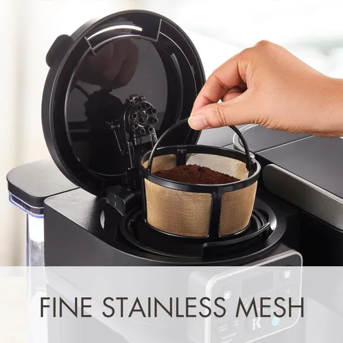Miniatura 5 de PureHQ - Jarra de filtro de café molido de malla reutilizable para cafeteras Keurig K-Duo Essentials y K Duo, con 2 cápsulas K recargables por