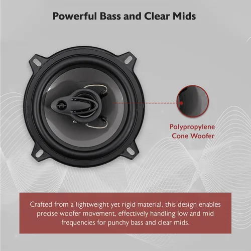 Miniatura 6 de Rockville RV5.3A - Altavoces de coche de 3 vías de 5.25 pulgadas, 600 W, 4 ohmios, woofer de polipropileno, envolvente de goma de butilo