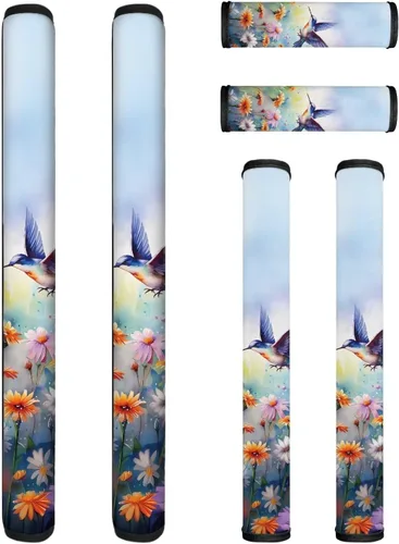 Miniatura 19 de Juego de 6 fundas para manijas de puerta con diseño de margaritas y flores americanas, 4 de julio, Día de la Independencia, fundas para manijas