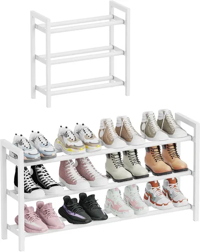 Miniatura 10 de Mavivegue Zapatero expandible, organizador de zapatos ajustable de 2 niveles, estante de zapatos para armario, entrada, puerta delantera