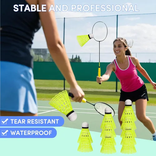 Miniatura 2 de ZIYIZE Paquete de 12 bolas de bádminton de nailon con gran estabilidad y durabilidad, volante para deportes de interior y exterior, entrenamiento
