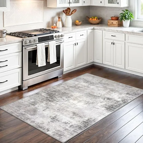 Miniatura 142 de IOHOUZE Alfombra abstracta lavable de 3 x 12 pies para pasillos, antideslizante para cocina, camino de entrada de lana sintética para interiores