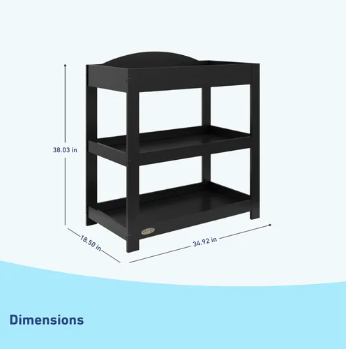Miniatura 6 de Graco Cambiador personalizable con cambiador resistente al agua (negro) – Cabecera moderna personalizable plana o clásica arqueada, cambiador