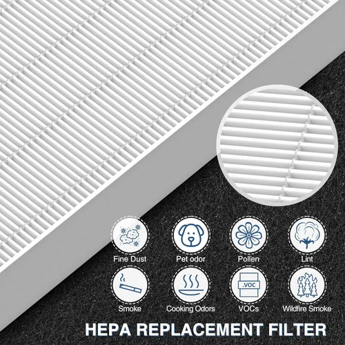 Miniatura 4 de Filtro purificador de aire HEPA HPA300 R para purificador de aire Honeywell Serie HPA100/200/300 y 5000, paquete de 6 filtros HEPA compatibles con 6