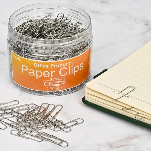 Miniatura 7 de Clips de papel medianos, clip de papel de tamaño mediano, 700 clips de suministros de oficina para papeleo, ideal para el hogar, la escuela