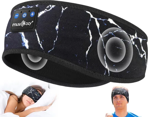 Miniatura 13 de MUSICOZY - Diadema para dormir con auriculares Bluetooth 5.4, audífonos inalámbricos con máscara para los ojos, orejeras HD para entrenamiento