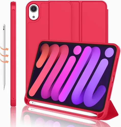 Miniatura 12 de iMieet Funda para iPad mini 7 2024 (A17 Pro), iPad mini 6 (8.3 pulgadas, modelo 2021), iPad mini 7ª/6ª generación con soporte para lápices, funda
