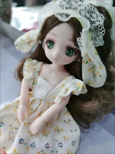 Miniatura 3 de Muñeca Anime BJD 1/7 SD Muñecas de 9 Pulgadas Muñeca Articulada de 18 Bolas Juguetes DIY con Ropa Conjunto Zapatos Cabello No Ajustable Maquillaje