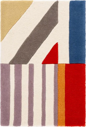 Miniatura 2 de SAFAVIEH Fifth Avenue Collection FTV120A - Alfombra decorativa de lana moderna de mediados de siglo, 2 x 3 pies, color marfil/multi