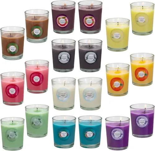 YOROXRG Velas perfumadas, jazmín, rosa, vainilla, bergamota, higo, lavanda, limón, primavera, fresa, romero, aromaterapia, vela en tarro de cera de