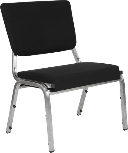 Flash Furniture HERCULES Series Silla de recepción médica bariátrica de tela antimicrobiana negra de 1000 libras con respaldo de 3/4 paneles