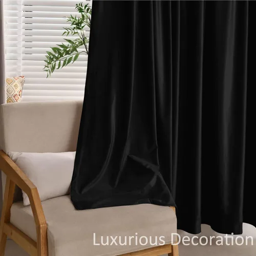 Miniatura 8 de Fcosie Cortinas de cine en casa, con ganchos planos, cortinas de terciopelo extra anchas, cortinas opacas con aislamiento térmico para sala de cine