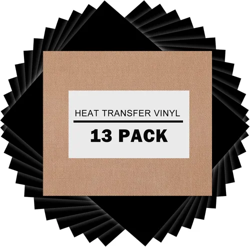 Miniatura 10 de XSEINO Vinilo de transferencia de calor HTV para camisetas de 12 x 10 pulgadas, paquete de 13 vinilos perfectos para planchar para Cricut