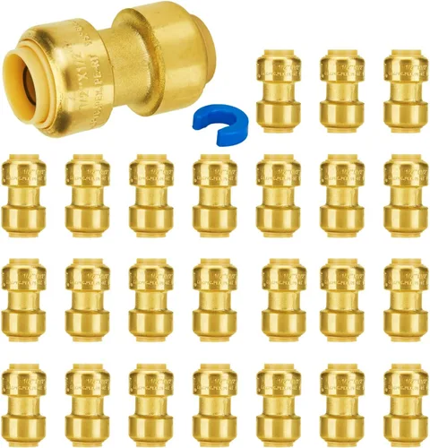 Miniatura 8 de SUNGATOR Acoplamiento de 1/2 pulgada, accesorios Pex a presión de 1/2 pulgada, acoplamiento recto de 1/2", accesorios de latón sin plomo