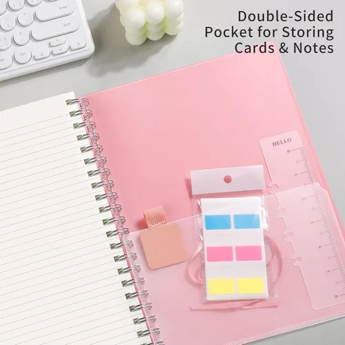 Miniatura 4 de EMSHOI Cuaderno espiral A5 rayado para la universidad, pequeño de 5.7" X 8.22", 300 páginas/150 hojas, papel grueso de 100 g/m², tapa dura Rosado
