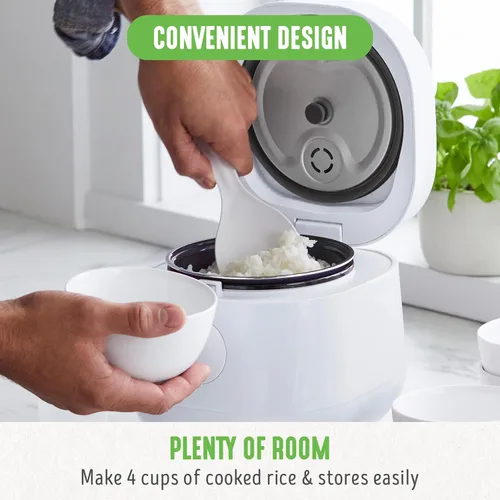 Miniatura 6 de GreenLife Olla Digital para Arroz y Frijoles, 2 Tazas Sin Cocinar/4 Tazas Cocidas, Olla de Cerámica Antiadherente Extraíble Libre de PFAS