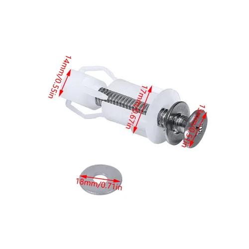 Miniatura 3 de Tornillos de asiento de inodoro de fijación superior, tapa de tuerca, fijación de cacerola, kit de montaje de agujeros ciegos, accesorios