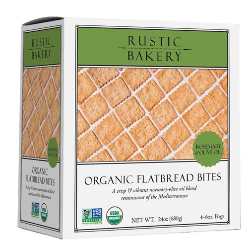 Miniatura 12 de Rustic Bakery Bocados de Galletas de Pan Plano de Masa Madre Hechas a Mano - Aceite de Oliva y Sel Gris - Galletas de Charcutería con Sal Marina