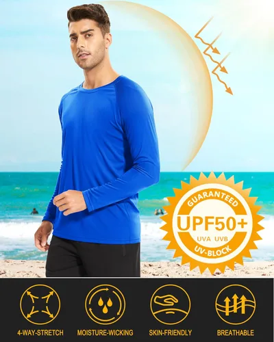 Miniatura 108 de MAGCOMSEN Camisas de manga larga para hombre, protección solar UPF 50+, camisetas atléticas para senderismo, correr, entrenamiento, protección