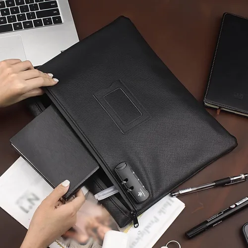 Miniatura 4 de KOSMCCO Bolsa de Notario con Cerradura, 13.6 x 10 Pulgadas Suministro de Servicio Pesado para Diario, Sello, Estampadora, Almohadilla de Tinta