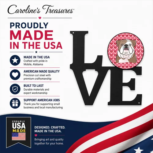 Miniatura 4 de Caroline's Treasures BB5289WALV - Cuadro de pared (metal, 4.7 x 4.7 in), diseño de bulldog inglés, multicolor