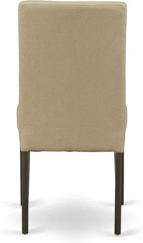 Miniatura 10 de EAST WEST FURNITURE Mesa rectangular de 4860 pulgadas y seis sillas Parson con patas de acabado capuchino y tela de lino, color marrón