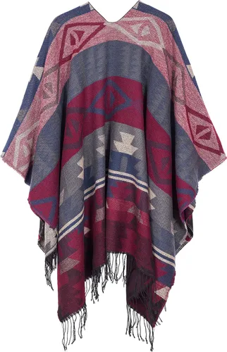 Miniatura 24 de Chales cálidos para mujer, cárdigan con frente abierto, estilo vintage, poncho