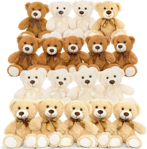 Miniatura 8 de MorisMos 10 Osos de Peluche a Granel para Baby Shower, Osos de Peluche Lindos de 14 Pulgadas Animales de Peluche de Felpa, Pequeños Osos de Peluche