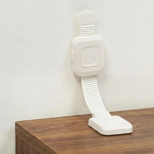 YEYA Anclajes de muebles mejorados sin taladrar para bebés, correas ajustables antipunta, respaldo adhesivo fuerte, paquete de 4