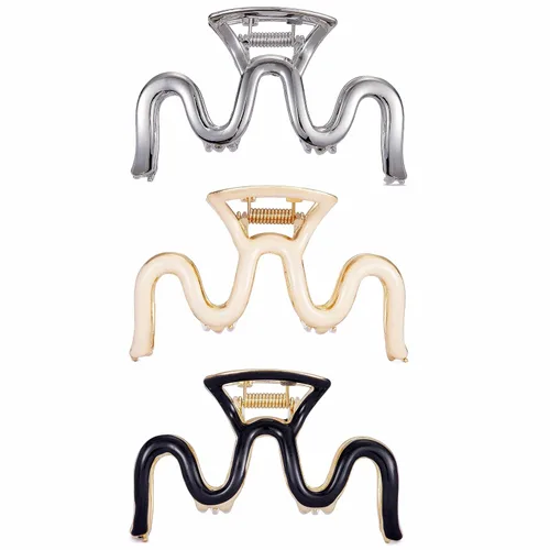 Miniatura 13 de Sinide - Pinzas de metal para el cabello de 3.5 pulgadas, pinzas grandes de acetato de celulosa, pinzas para cabello largo y grueso, accesorios