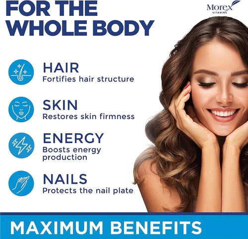 Miniatura 3 de Biotin - Suplemento de queratina de colágeno con ácido hialurónico, 25,000 mcg de vitaminas para el crecimiento del cabello para hombres y mujeres