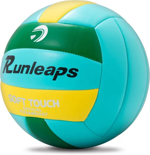 Miniatura 2 de Runleaps Pelota de voleibol de playa, tamaño oficial 5, suave, impermeable, para deportes de arena, pelota de poliuretano para interiores, Naranja