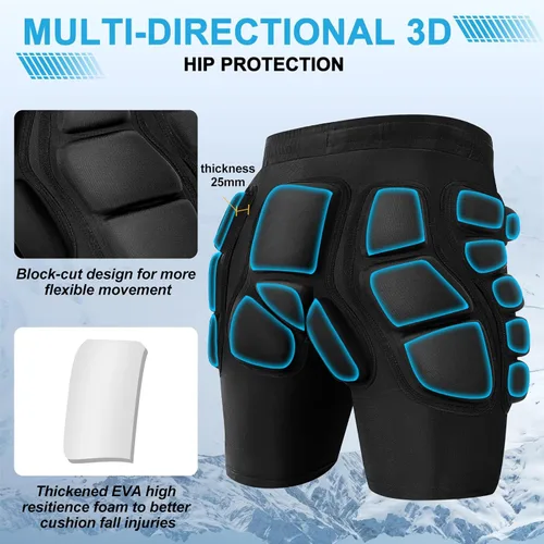 Miniatura 2 de 3D Hip Protection EVA Butt Pads Protective Padded Shorts - Crash Pad for Skiing Skating Snowboarding Skateboarding