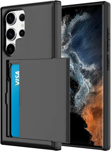 Miniatura 39 de Funda tipo cartera para Samsung Galaxy S22 Ultra con 4 ranuras para tarjetas de crédito a prueba de golpes, funda híbrida de protección reforzada